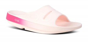Pink / Pink Oofos OOahh Sport Slide Sandal | 98BJKFDNR