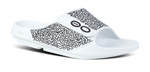 White Oofos OOahh Sport Flex Sandal | 87INOEWVC