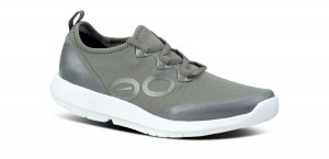 White / Olive Oofos OOmg Sport LS Low Shoe | 60PMEARUX