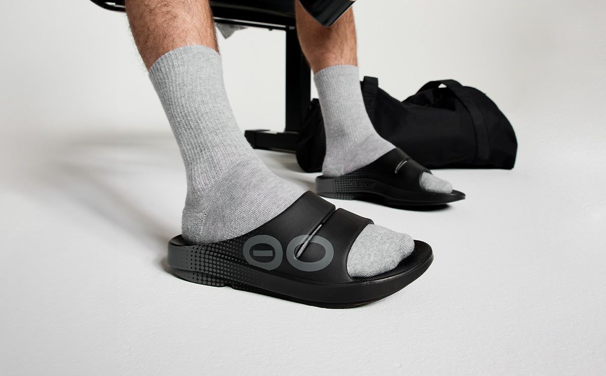 Black Oofos OOahh Sport Slide Sandal | 54EOJXVBT