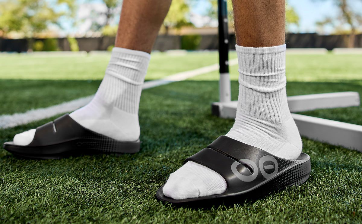 Black Oofos OOahh Sport Slide Sandal | 54EOJXVBT