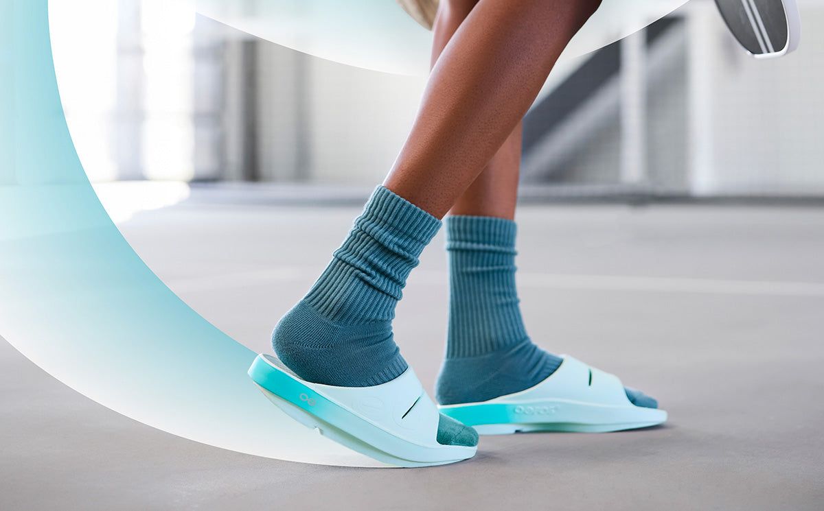 Light Turquoise Oofos OOahh Sport Slide Sandal | 70FOPVXDZ