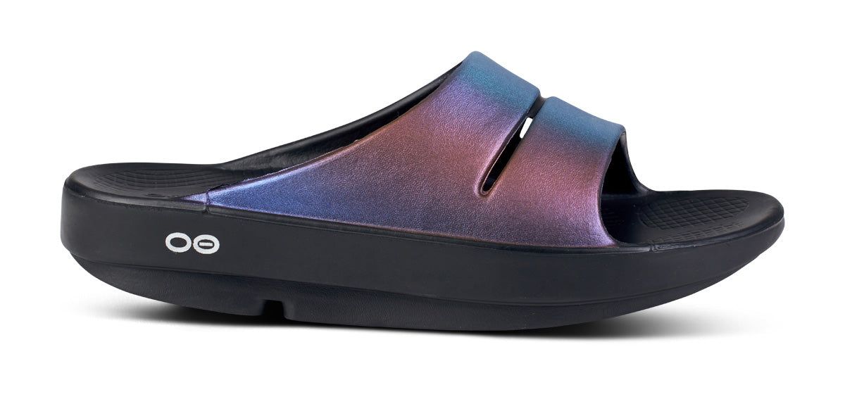 Midnight Spectre Oofos OOahh Luxe Slide Sandal | 94BGMAWFP