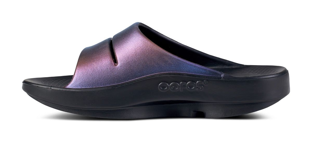 Midnight Spectre Oofos OOahh Luxe Slide Sandal | 94BGMAWFP