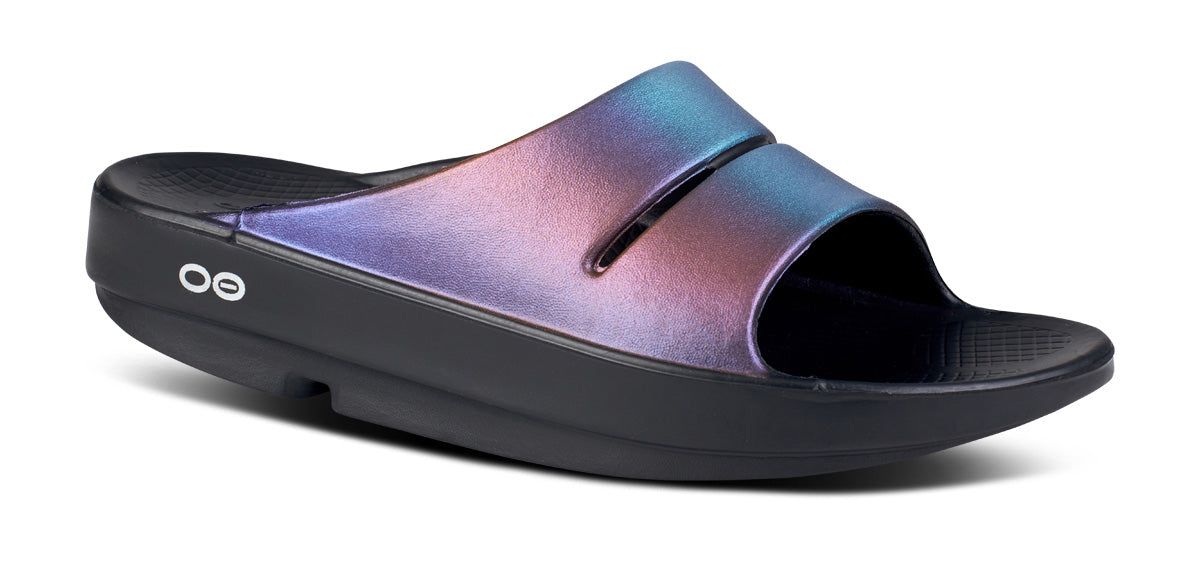 Midnight Spectre Oofos OOahh Luxe Slide Sandal | 94BGMAWFP