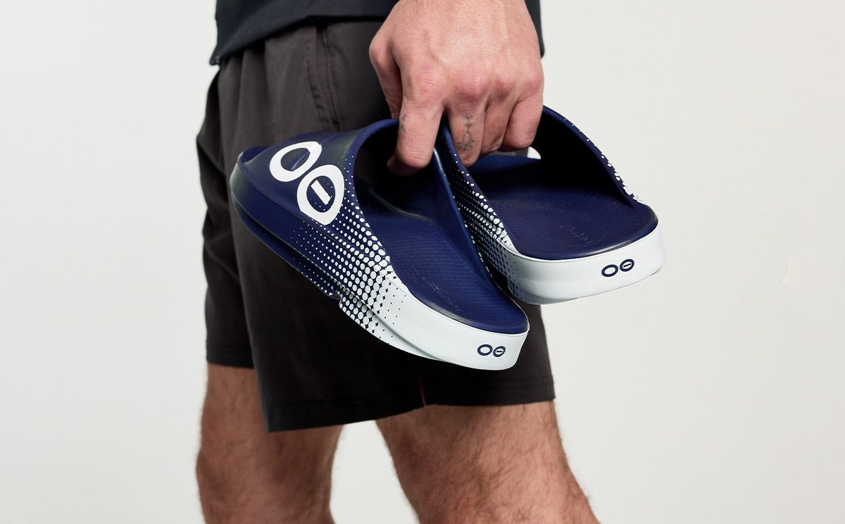 Navy Oofos OOahh Sport Slide Sandal | 25VNQSGCR