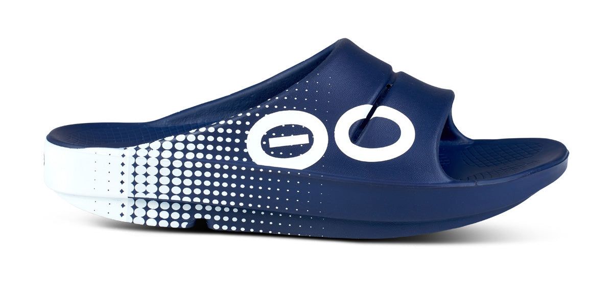 Navy Oofos OOahh Sport Slide Sandal | 45UNQLVXH