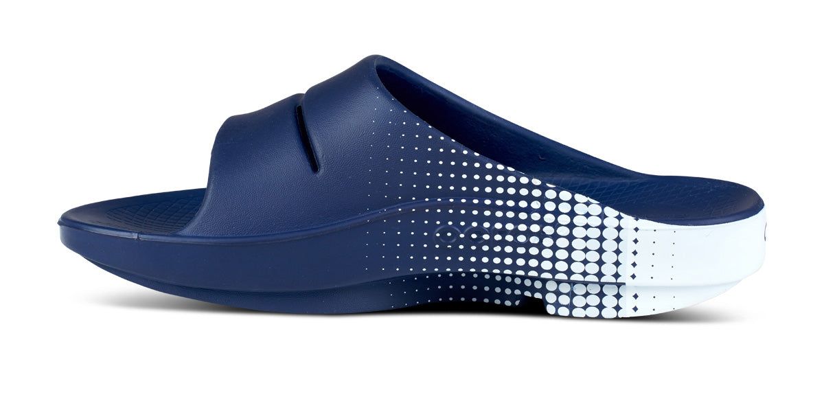 Navy Oofos OOahh Sport Slide Sandal | 45UNQLVXH