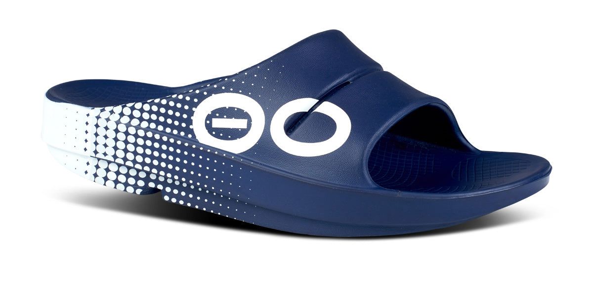 Navy Oofos OOahh Sport Slide Sandal | 45UNQLVXH