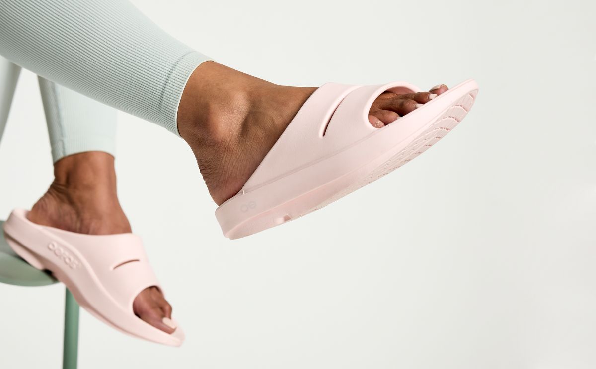 Pink Oofos OOahh Slide Sandal | 38BCYGWHN