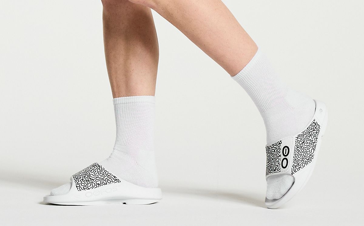 White Oofos OOahh Sport Flex Sandal | 87INOEWVC